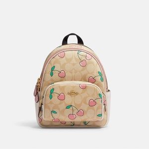 Coach Mini Backpack Heart Cherry Print